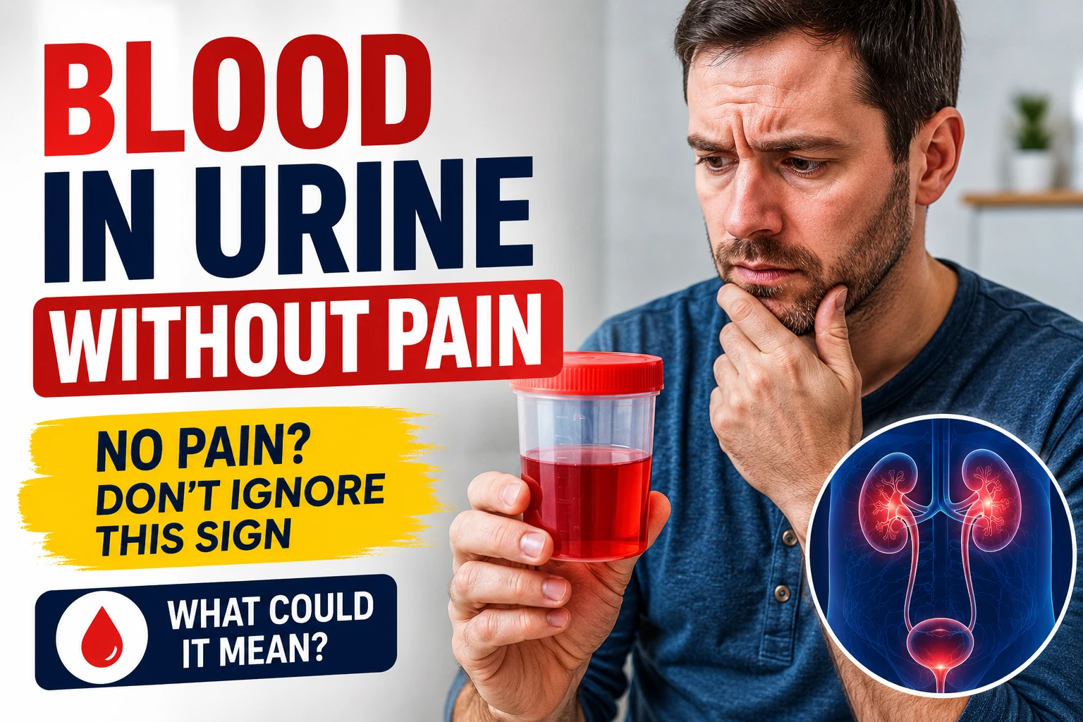 Blood in urine without pain and what it may mean